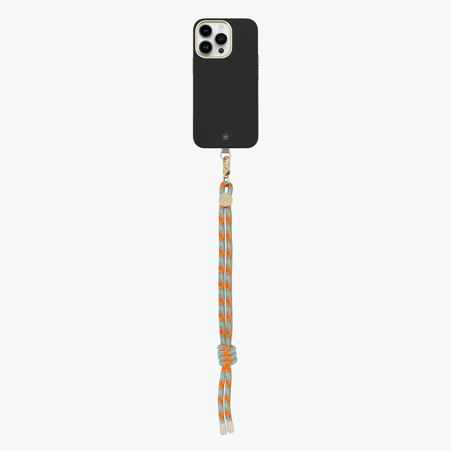 iPhone 13 Leather MagSafe Case with Wrist Rope Strap