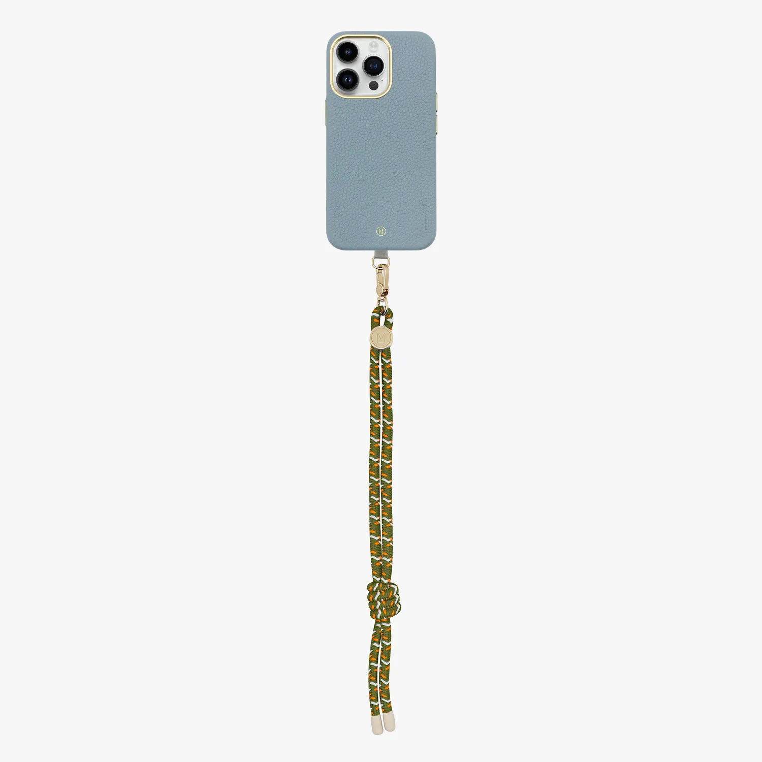 iPhone 13 Leather MagSafe Case with Wrist Rope Strap