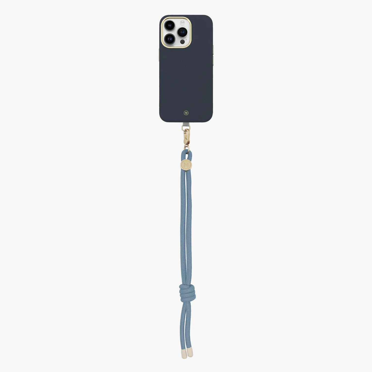 iPhone 13 Leather MagSafe Case with Wrist Rope Strap
