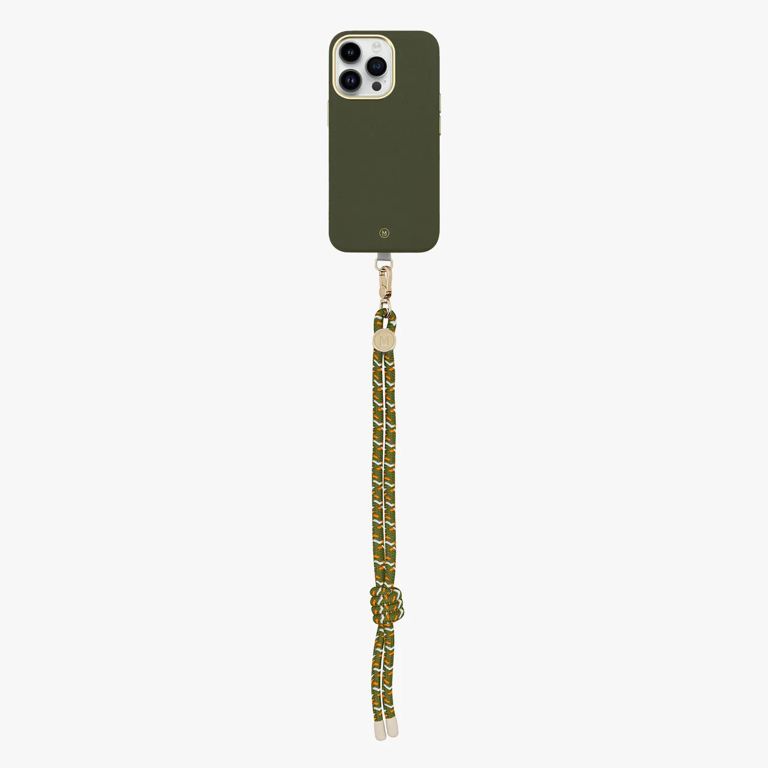 iPhone 13 Leather MagSafe Case with Wrist Rope Strap