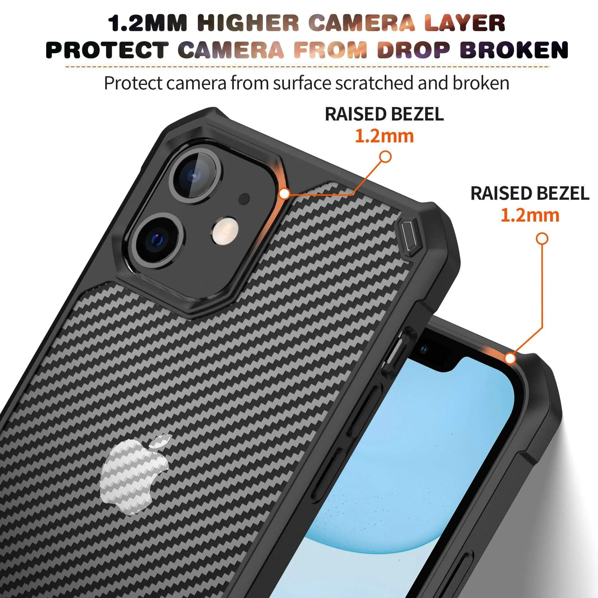 iPhone 13 Pro Max Airbag Carbon Fiber Shockproof Case