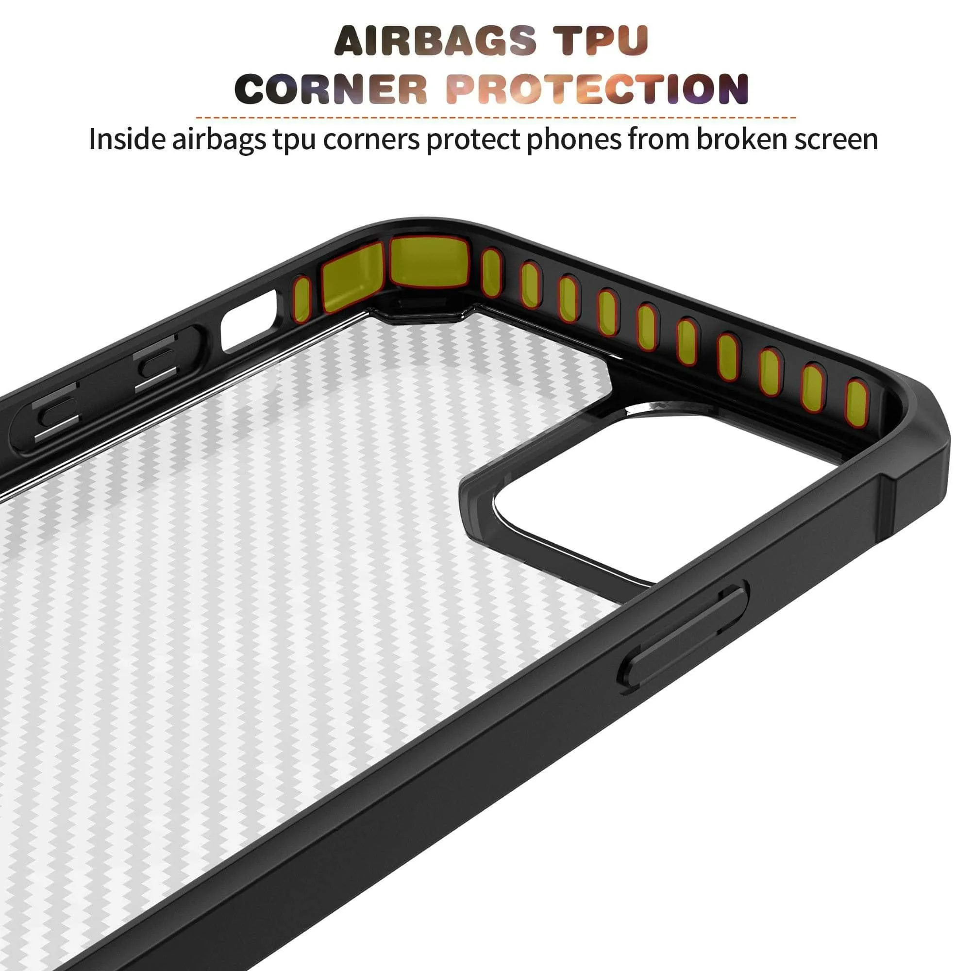 iPhone 13 Pro Max Airbag Carbon Fiber Shockproof Case