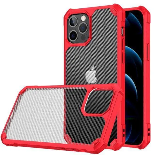 iPhone 13 Pro Max Airbag Carbon Fiber Shockproof Case