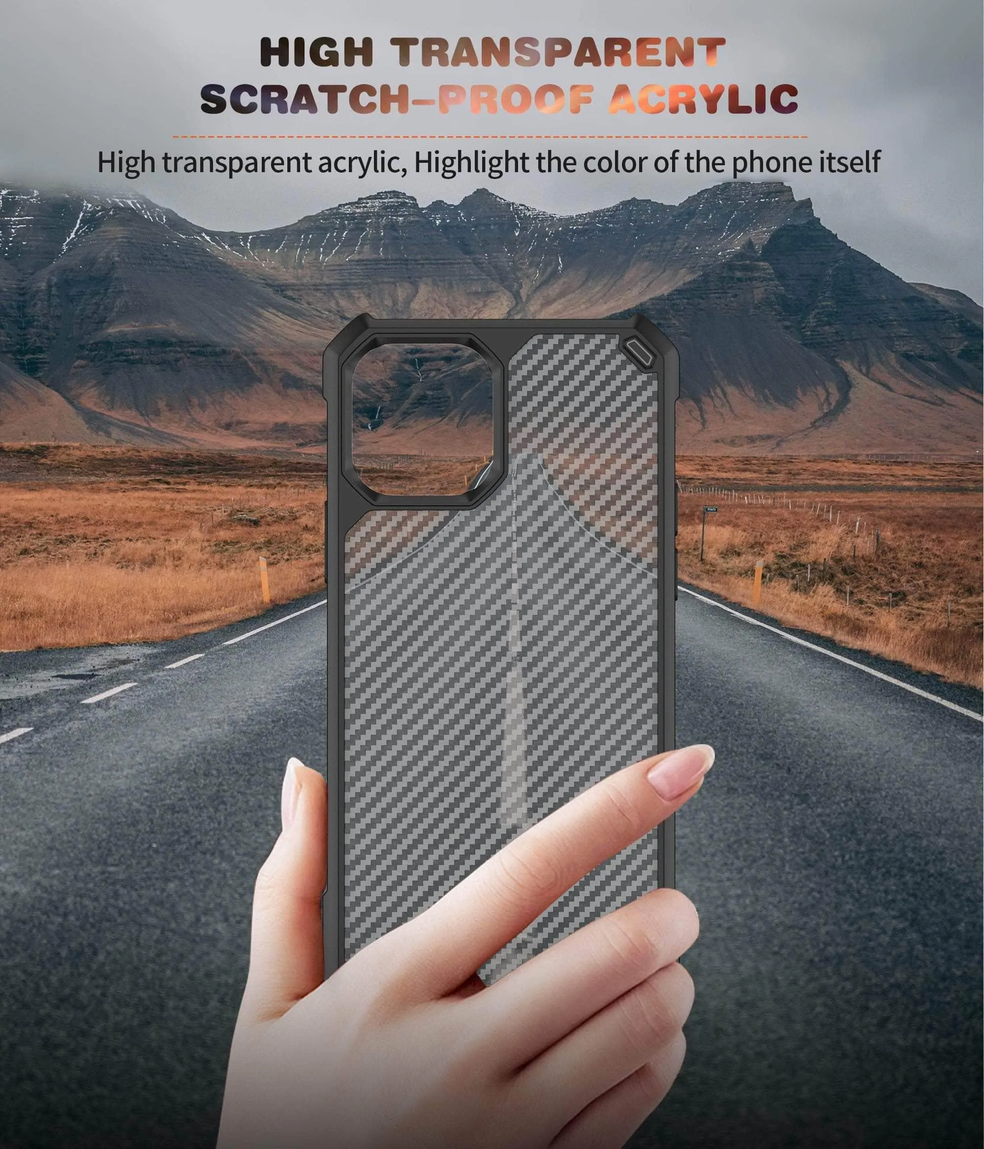 iPhone 13 Pro Max Airbag Carbon Fiber Shockproof Case