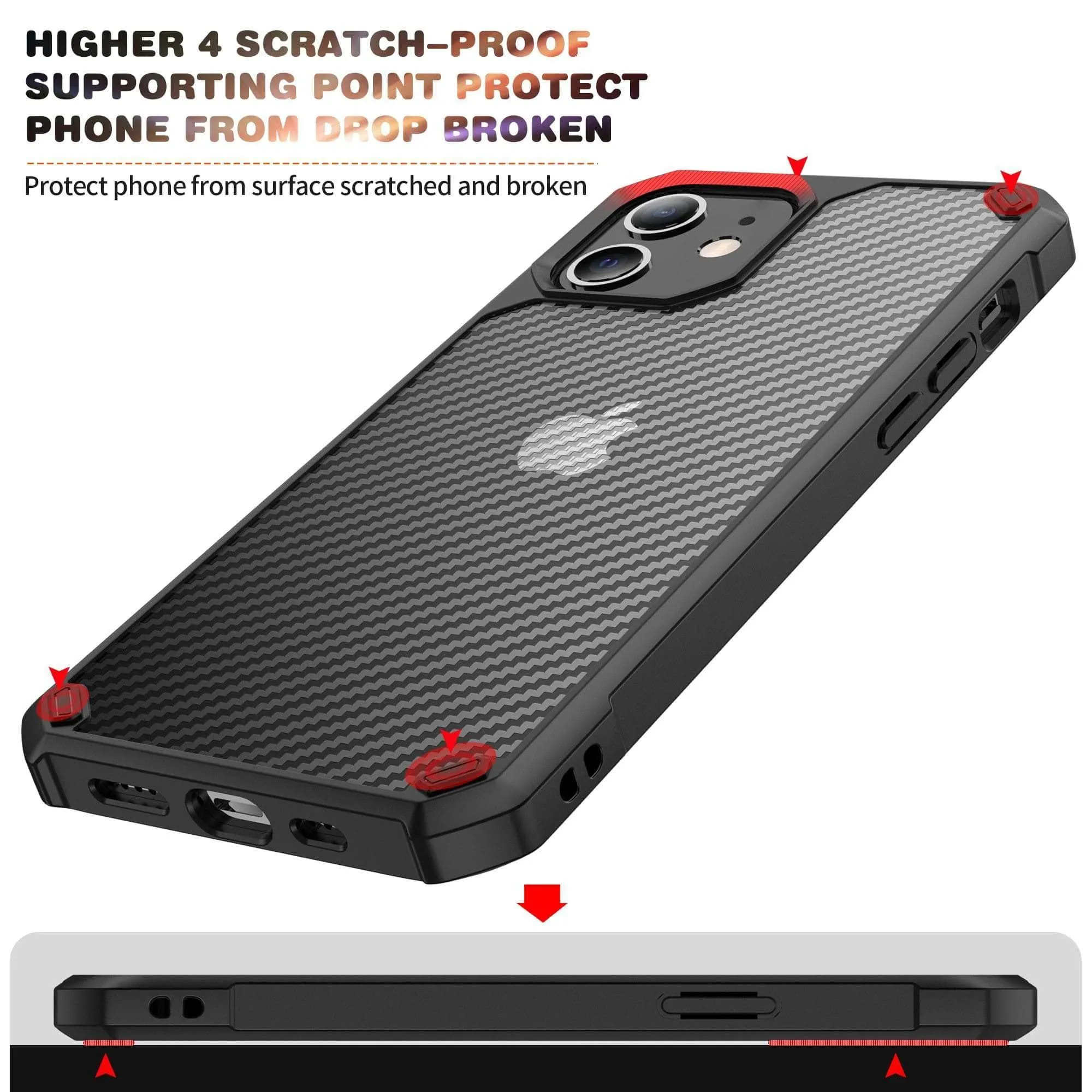 iPhone 13 Pro Max Airbag Carbon Fiber Shockproof Case