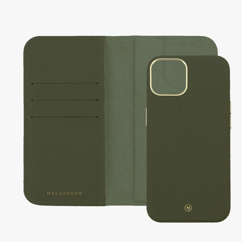 iPhone 14 MagSafe Leather Flip Cover with Leather Case