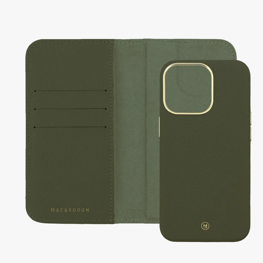 iPhone 14 MagSafe Leather Flip Cover with Leather Case