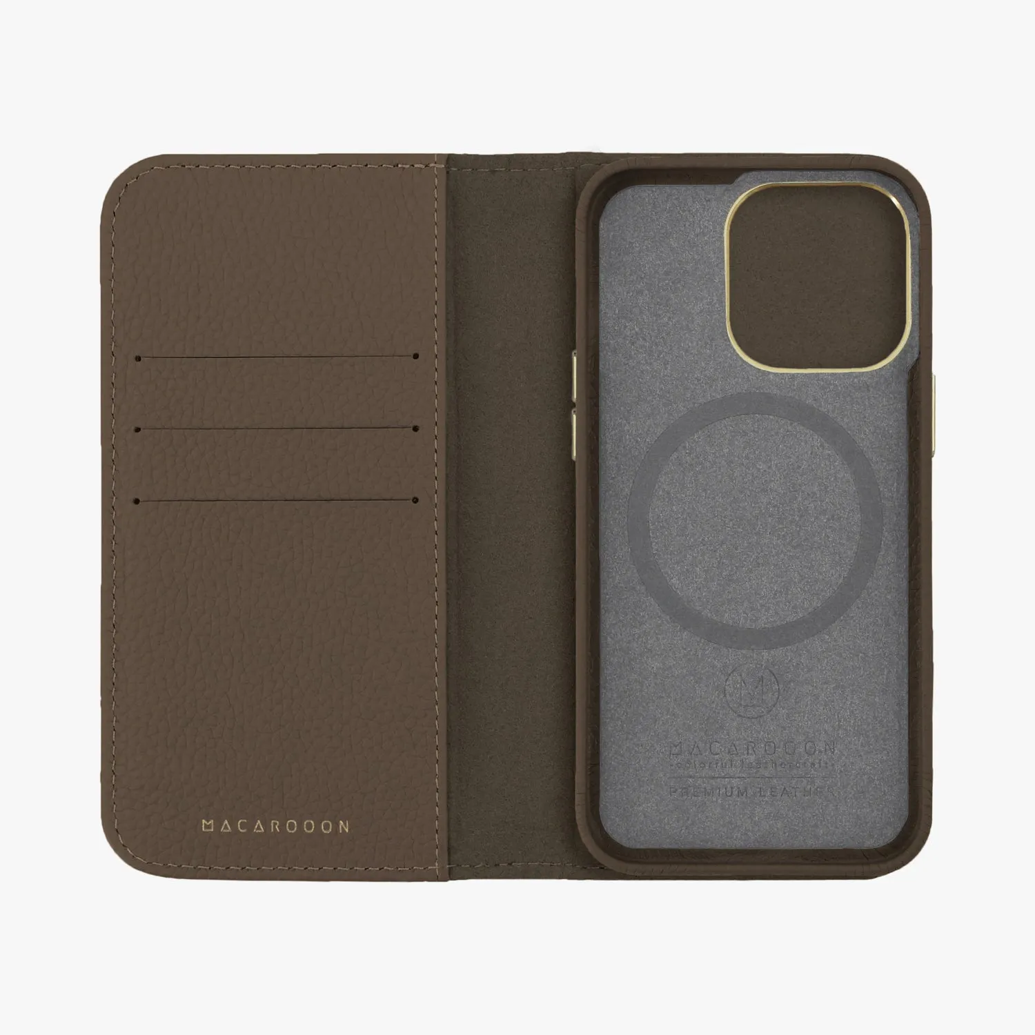 iPhone 14 MagSafe Leather Flip Cover with Leather Case