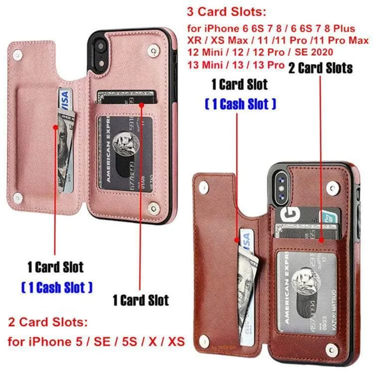 iPhone 14 Pro Max Slim Fit Leather Wallet Card Slots Flip Case