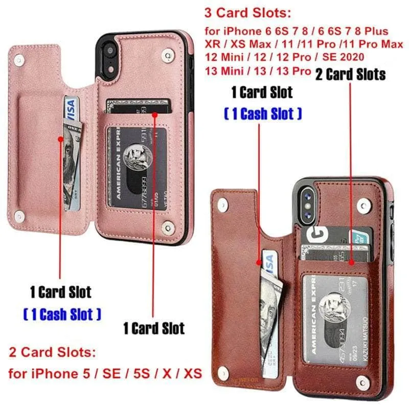iPhone 14 Pro Max Slim Fit Leather Wallet Card Slots Flip Case