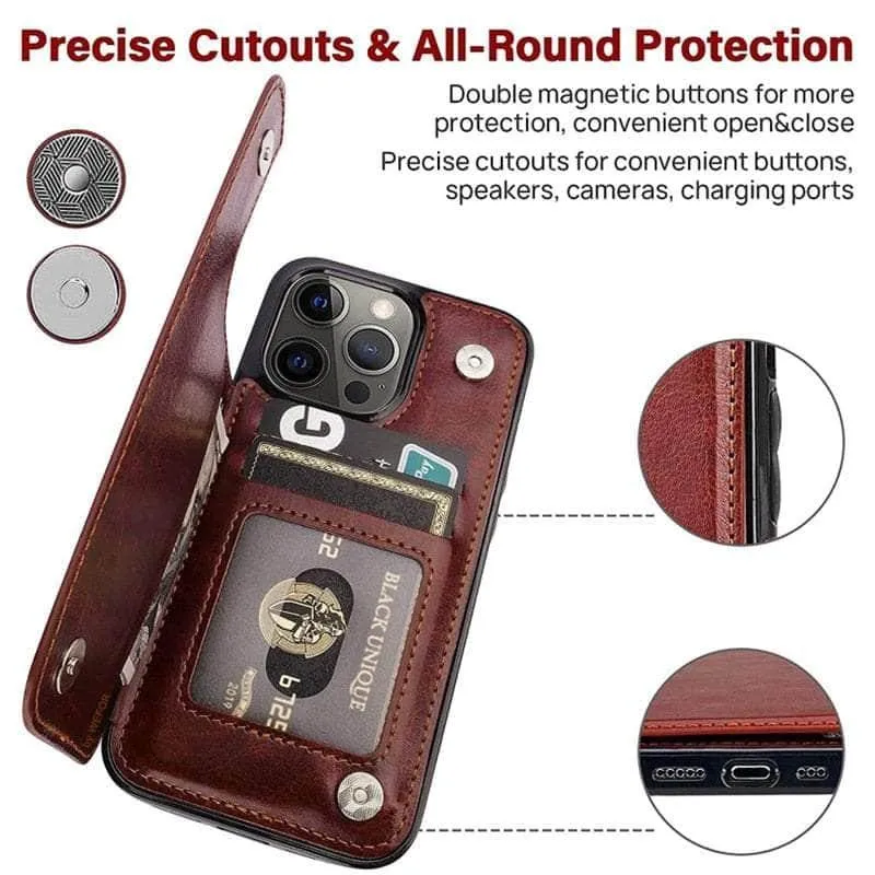 iPhone 14 Pro Max Slim Fit Leather Wallet Card Slots Flip Case