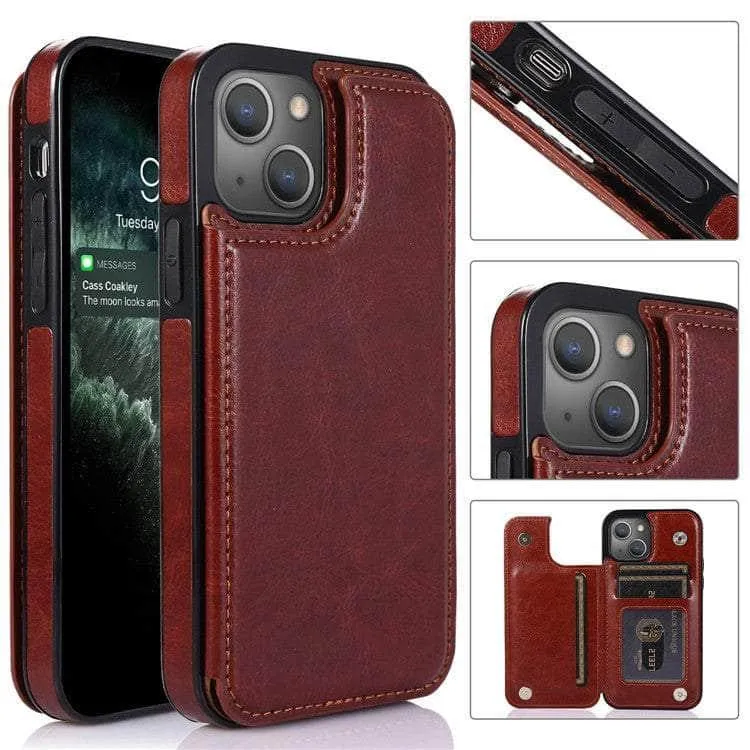 iPhone 14 Pro Max Slim Fit Leather Wallet Card Slots Flip Case