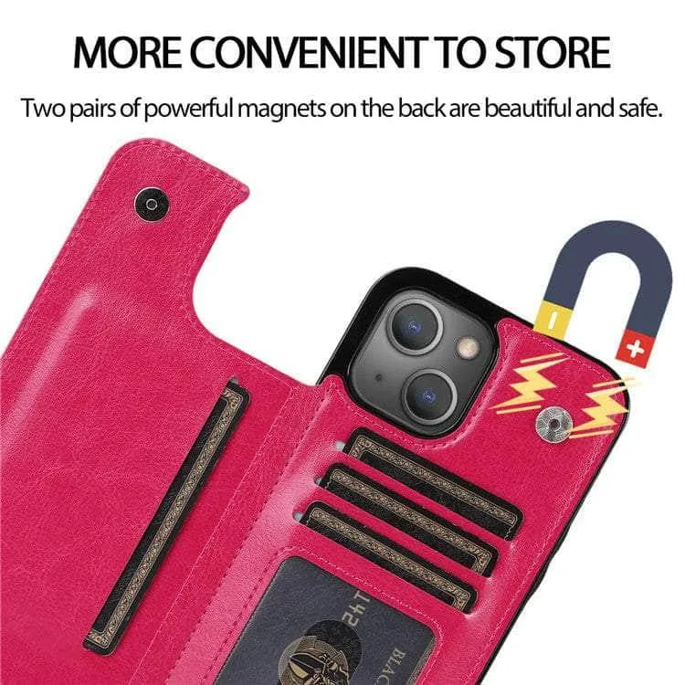 iPhone 14 Pro Max Slim Fit Leather Wallet Card Slots Flip Case