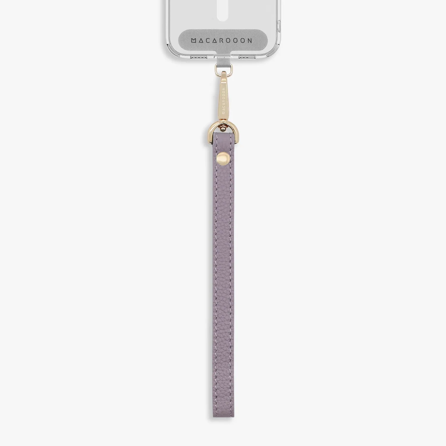 iPhone 15 Clear Case with Wrist Leather Strap