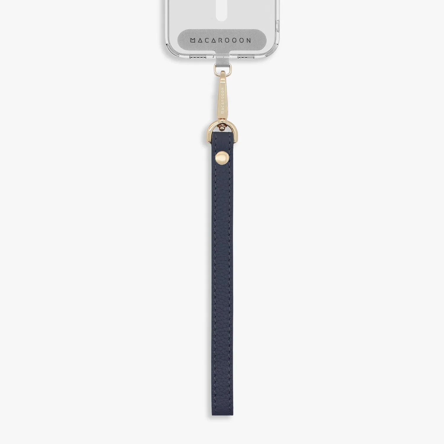 iPhone 15 Clear Case with Wrist Leather Strap