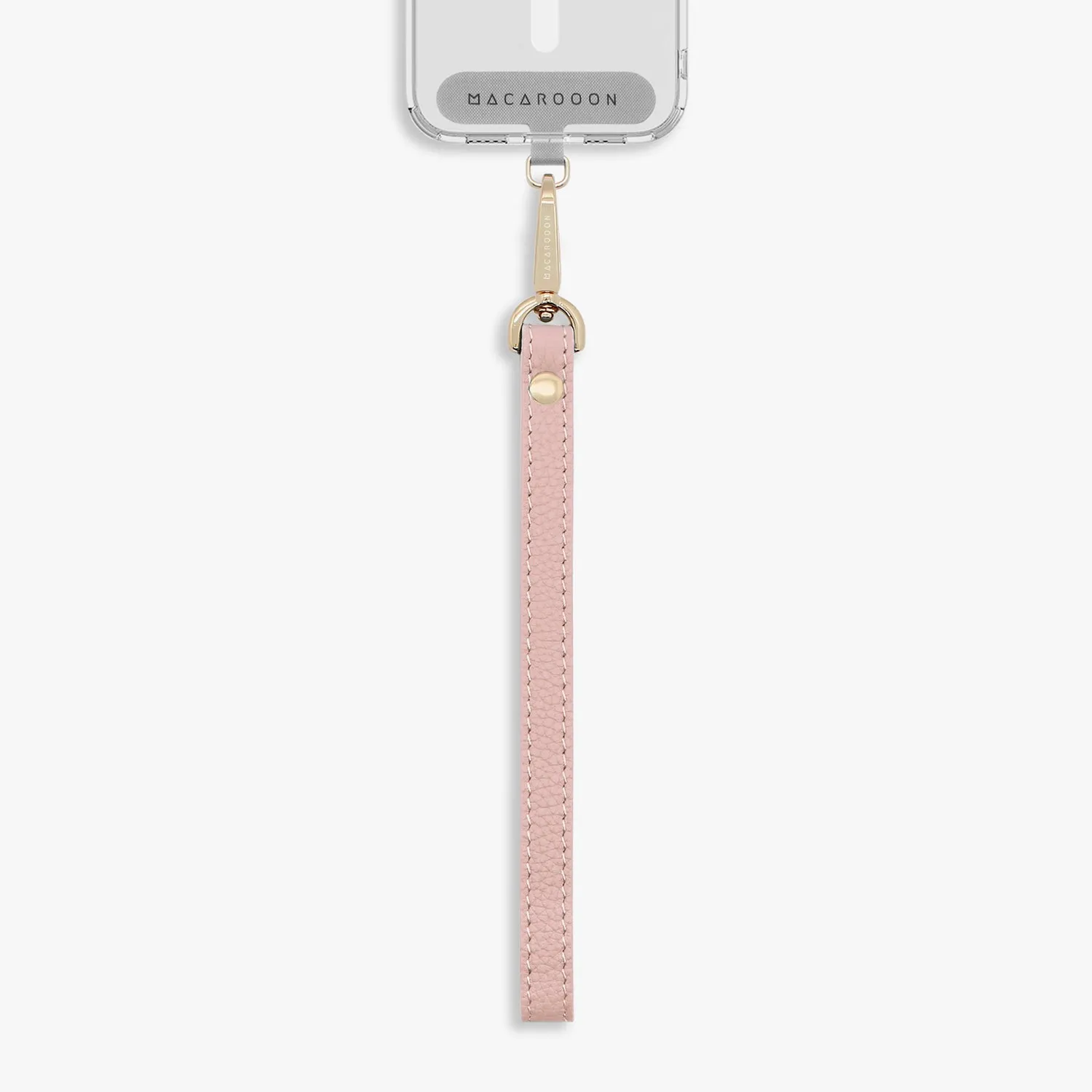 iPhone 15 Clear Case with Wrist Leather Strap