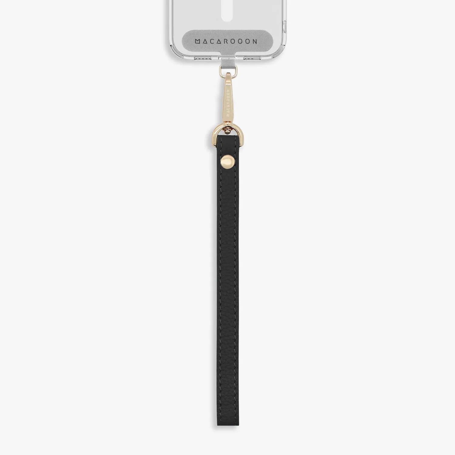 iPhone 15 Clear Case with Wrist Leather Strap