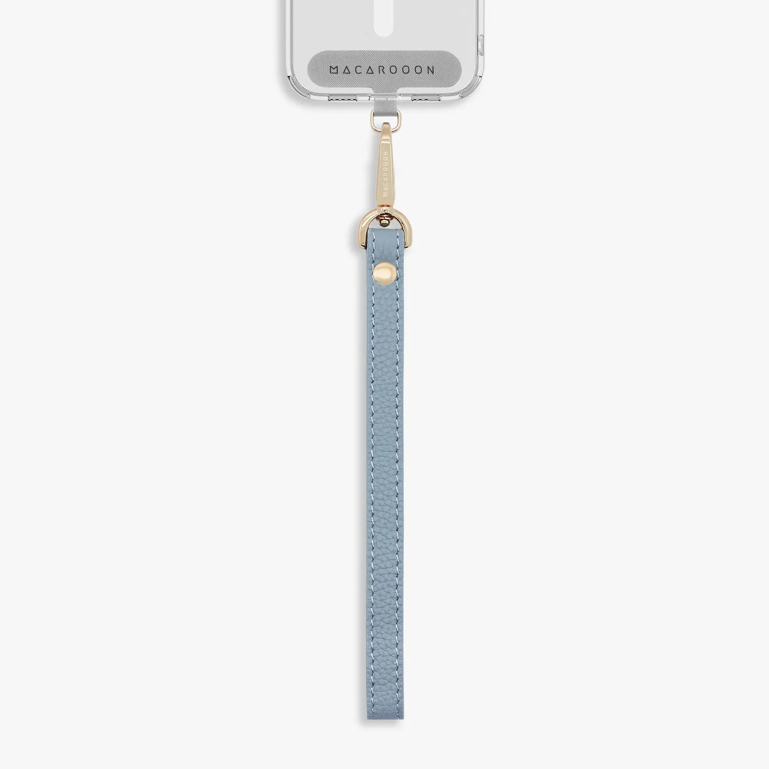 iPhone 15 Clear Case with Wrist Leather Strap