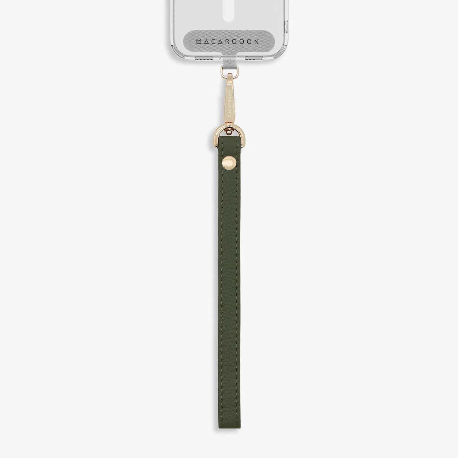 iPhone 15 Clear Case with Wrist Leather Strap