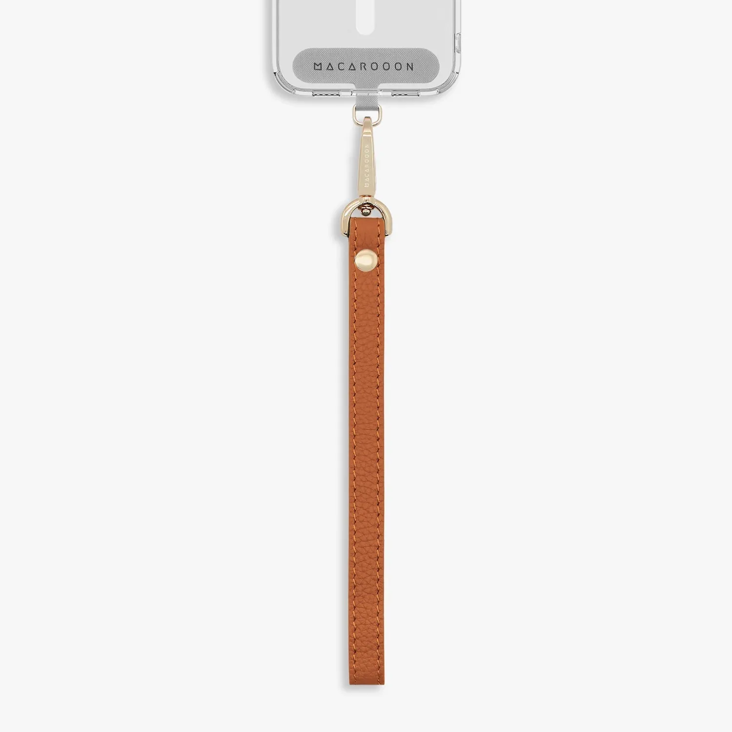 iPhone 15 Clear Case with Wrist Leather Strap