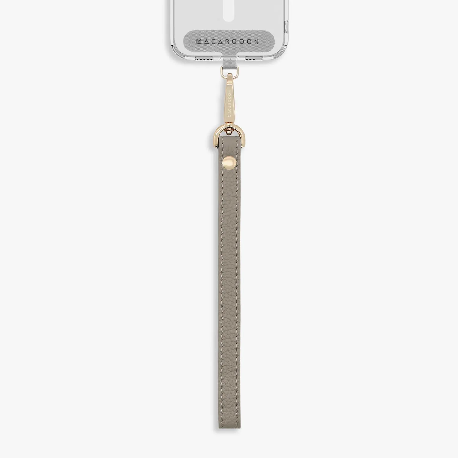 iPhone 15 Clear Case with Wrist Leather Strap