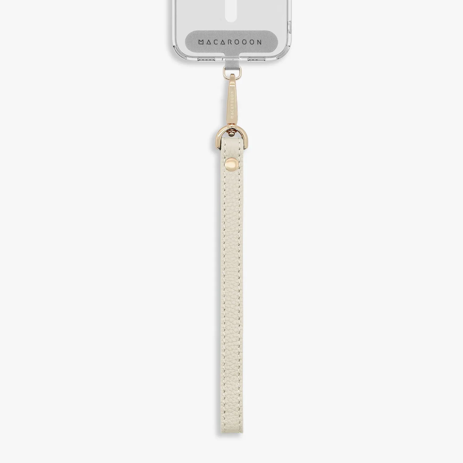 iPhone 15 Clear Case with Wrist Leather Strap