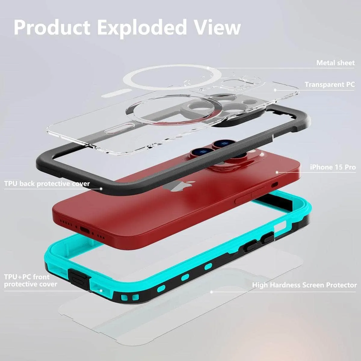 iPhone 15 Pro IP68 Waterproof Wireless MagSafe Case