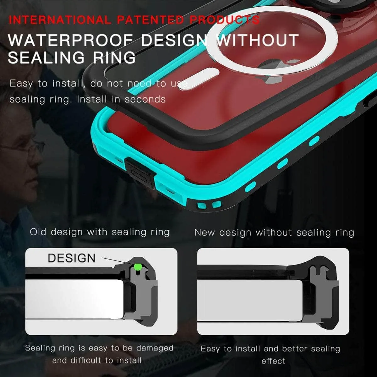 iPhone 15 Pro IP68 Waterproof Wireless MagSafe Case