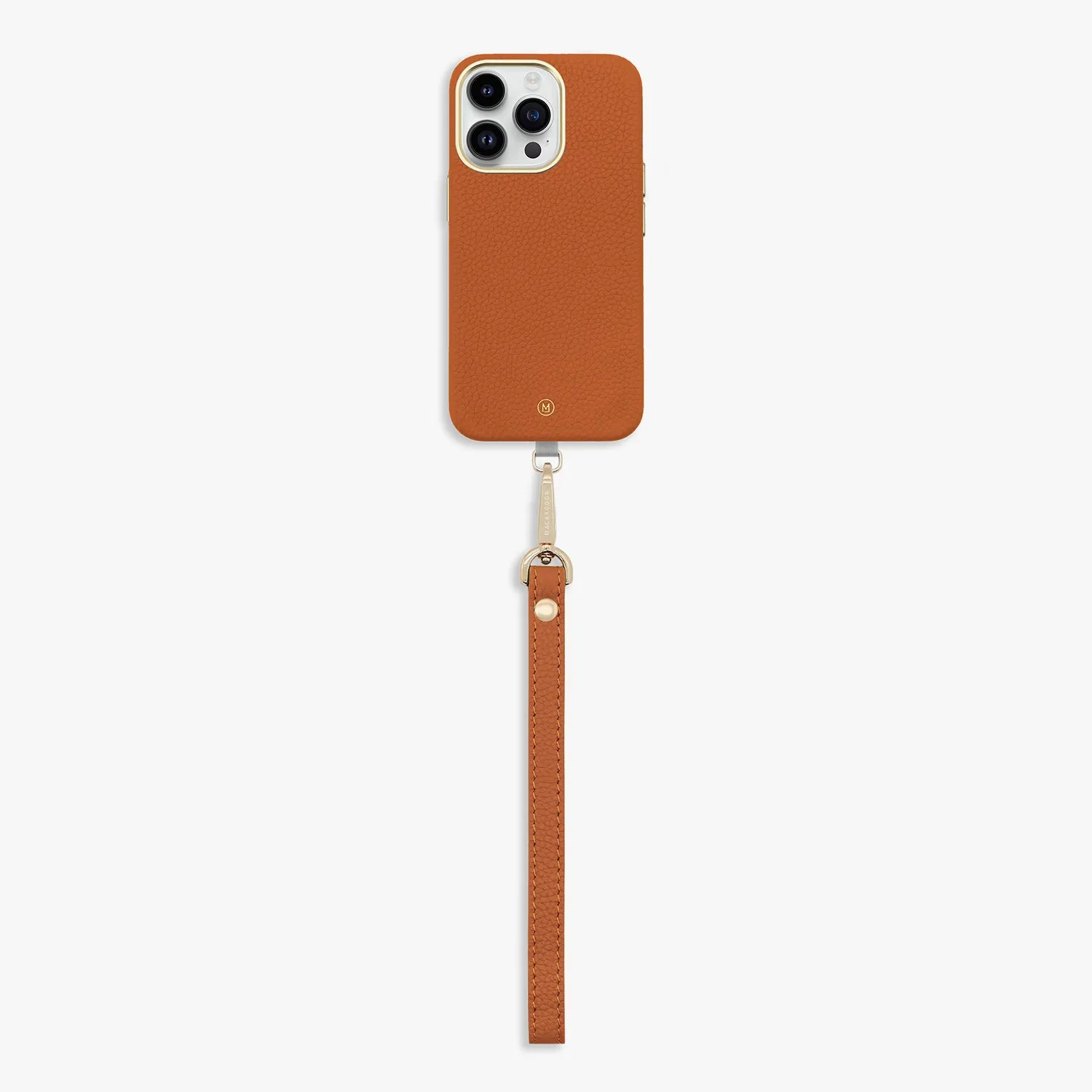 iPhone 15 Pro Leather MagSafe Case with Wrist Leather Strap