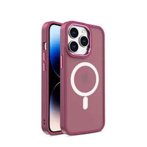 iPhone 15 Pro MagSafe Hybrid Hardcase Case with TPU Bumper - Light Red / Pink
