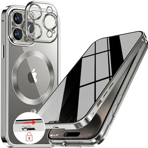 iPhone 15 Pro Max Full Body Bumper Cover Built-in 9H Glass-Blue