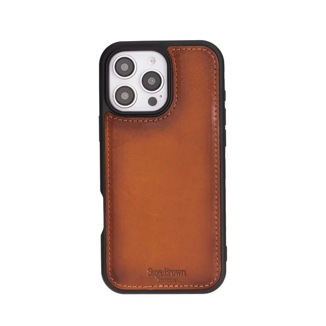 iPhone 16 Pro Case in Leather With RFID - Tan