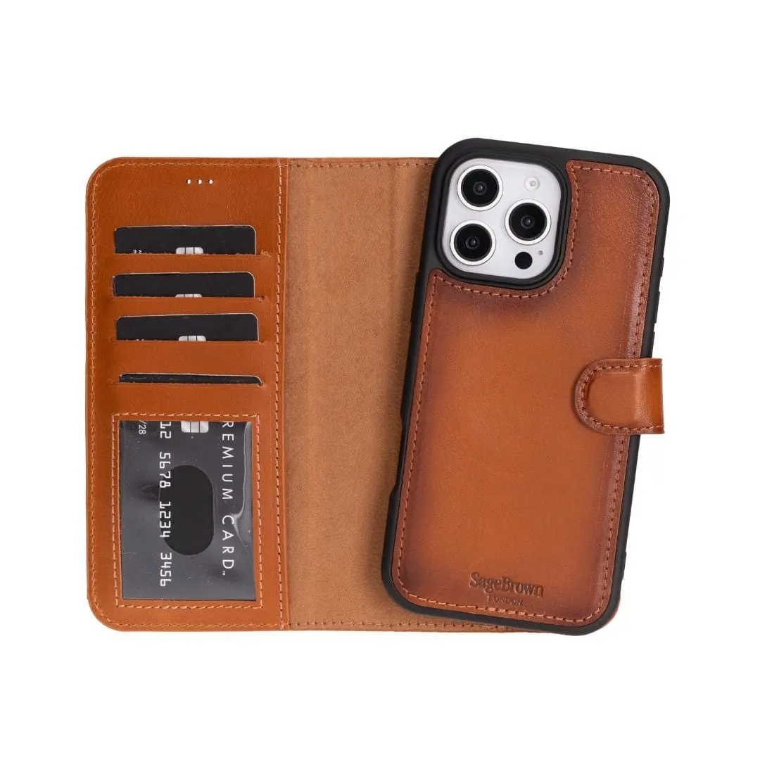 iPhone 16 Pro Case in Leather With RFID - Tan