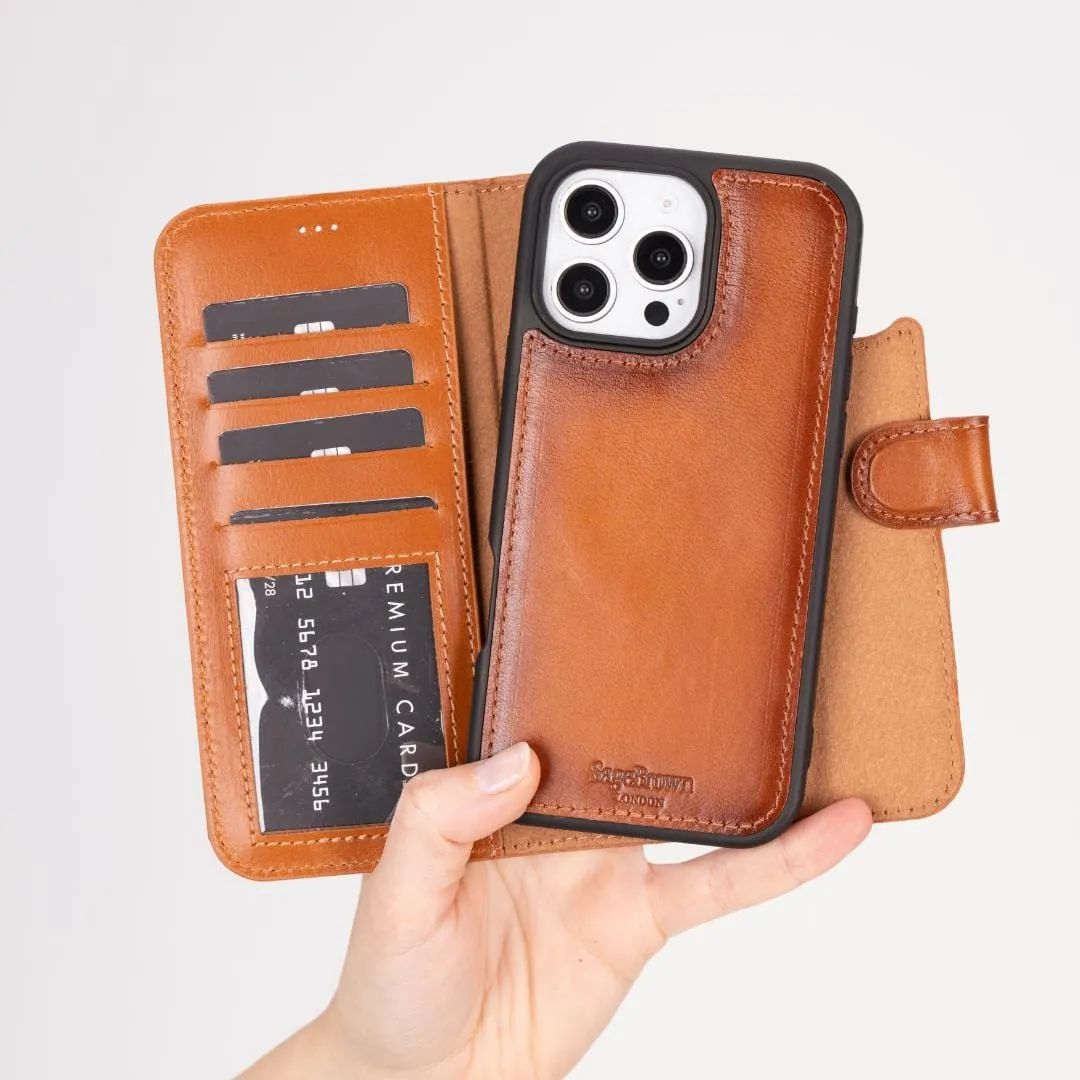 iPhone 16 Pro Case in Leather With RFID - Tan