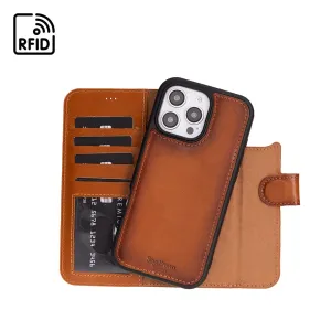 iPhone 16 Pro Case in Leather With RFID - Tan