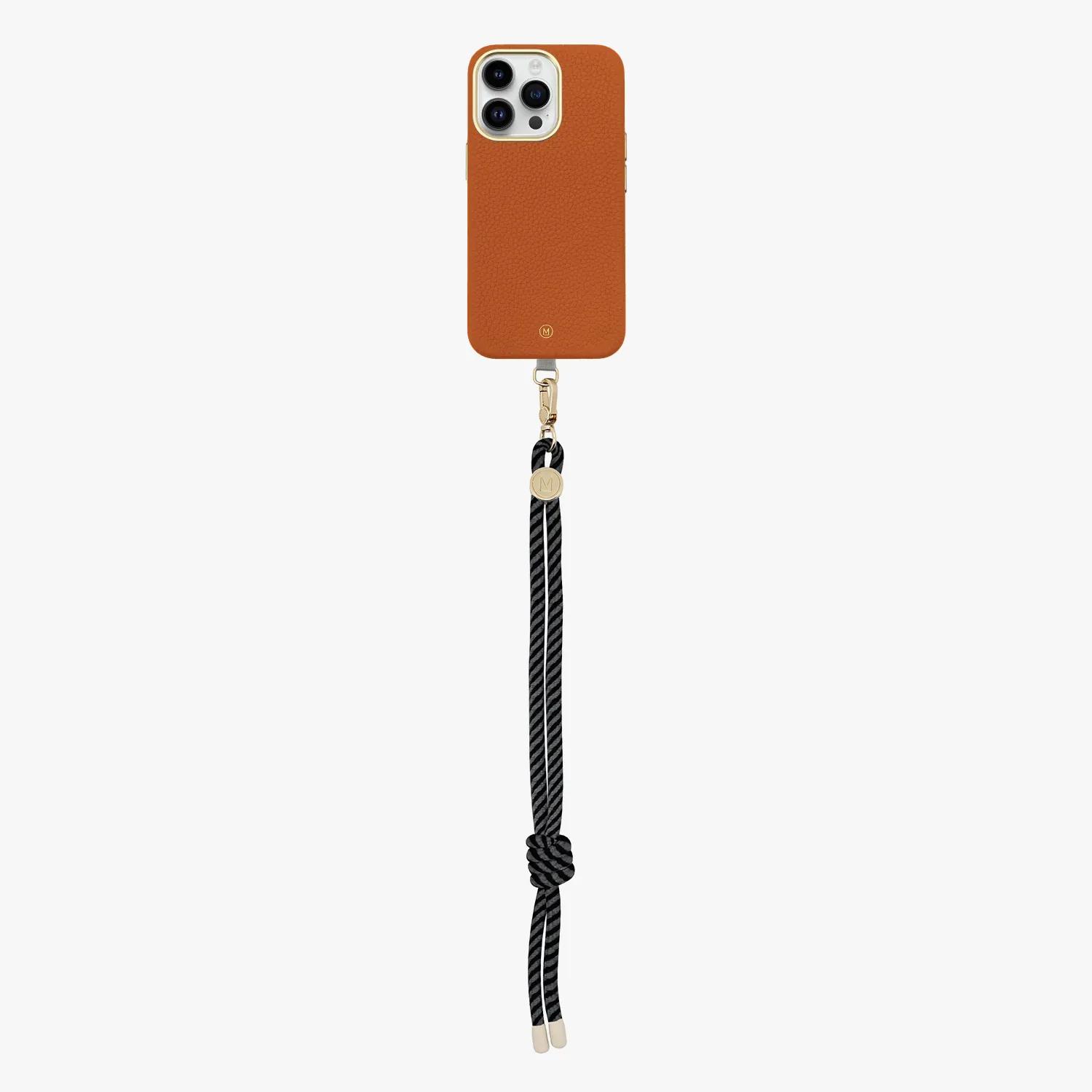 iPhone 16 Pro Leather MagSafe Case with Wrist Rope Strap