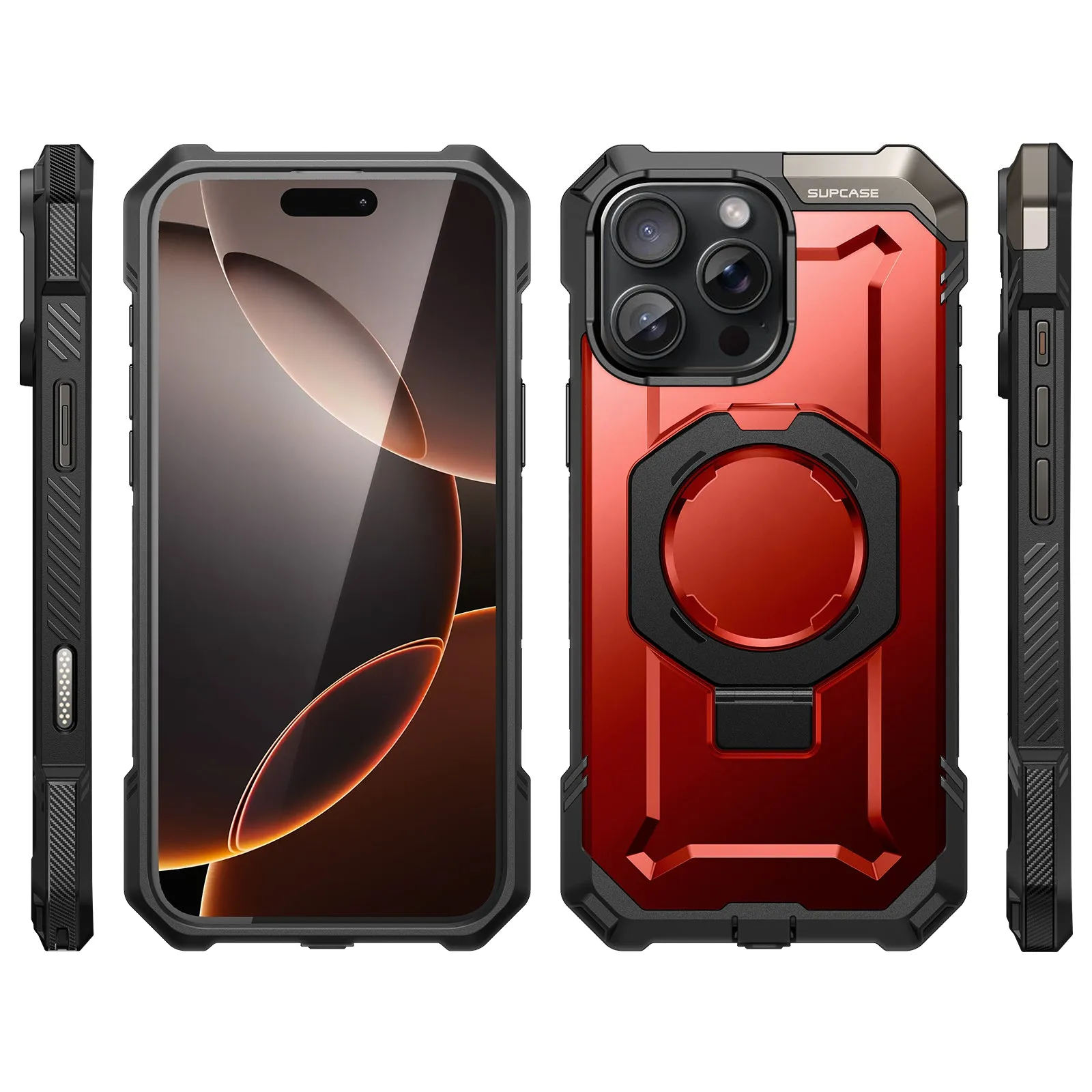 iPhone 16 Pro Max 6.9 inch UB Grip MagSafe Camera Control Button Phone Case-Metallic Red