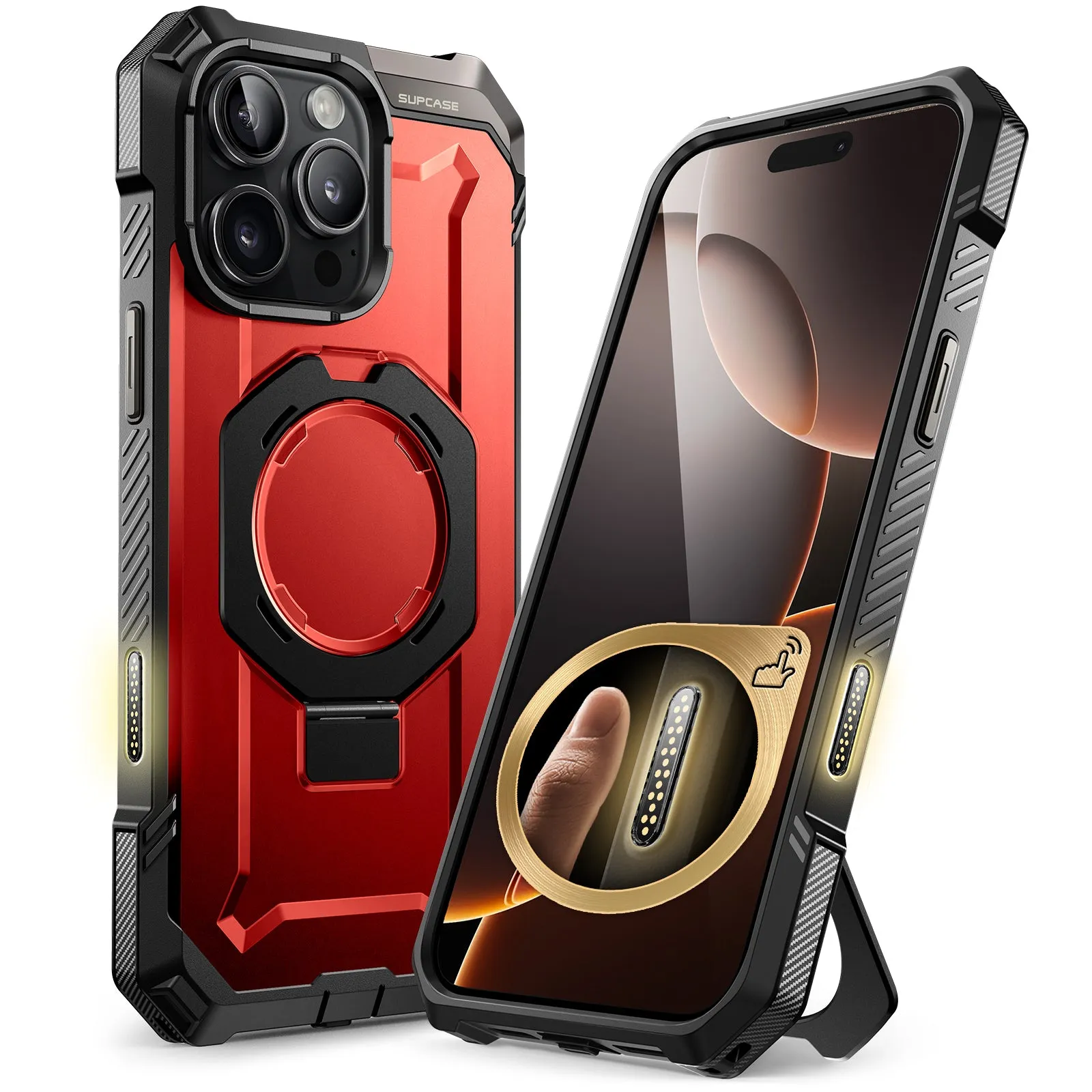 iPhone 16 Pro Max 6.9 inch UB Grip MagSafe Camera Control Button Phone Case-Metallic Red
