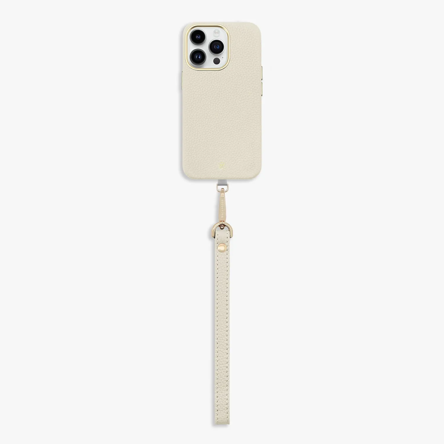 iPhone 16 Pro Max Leather MagSafe Case with Wrist Leather Strap