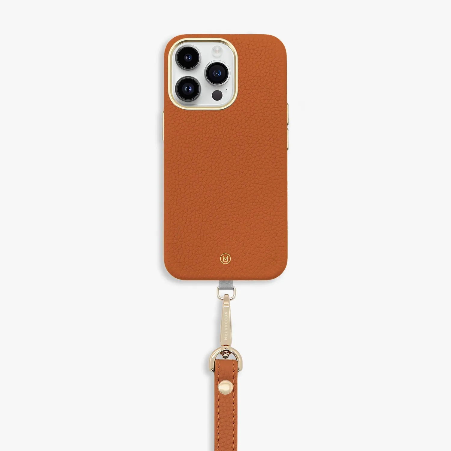 iPhone 16 Pro Max Leather MagSafe Case with Wrist Leather Strap