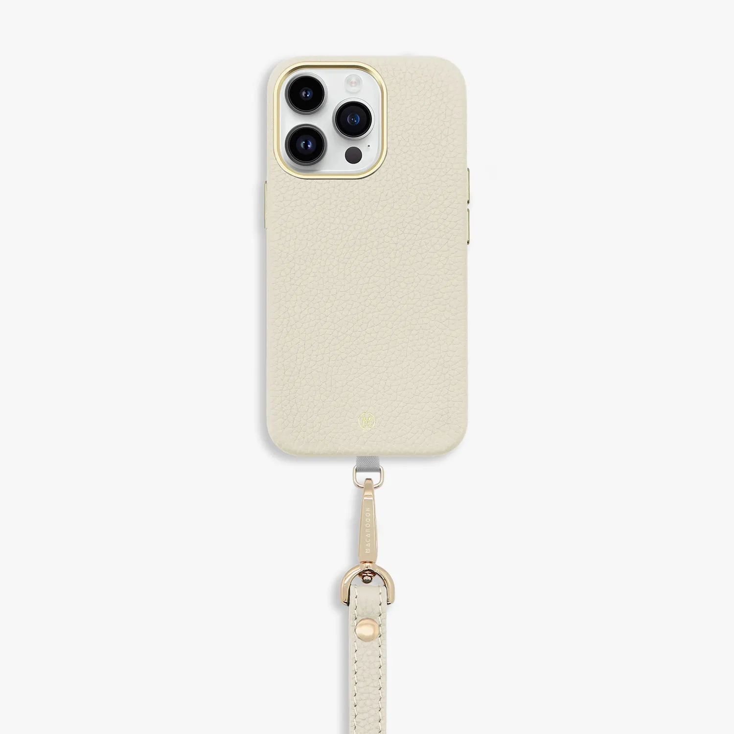 iPhone 16 Pro Max Leather MagSafe Case with Wrist Leather Strap