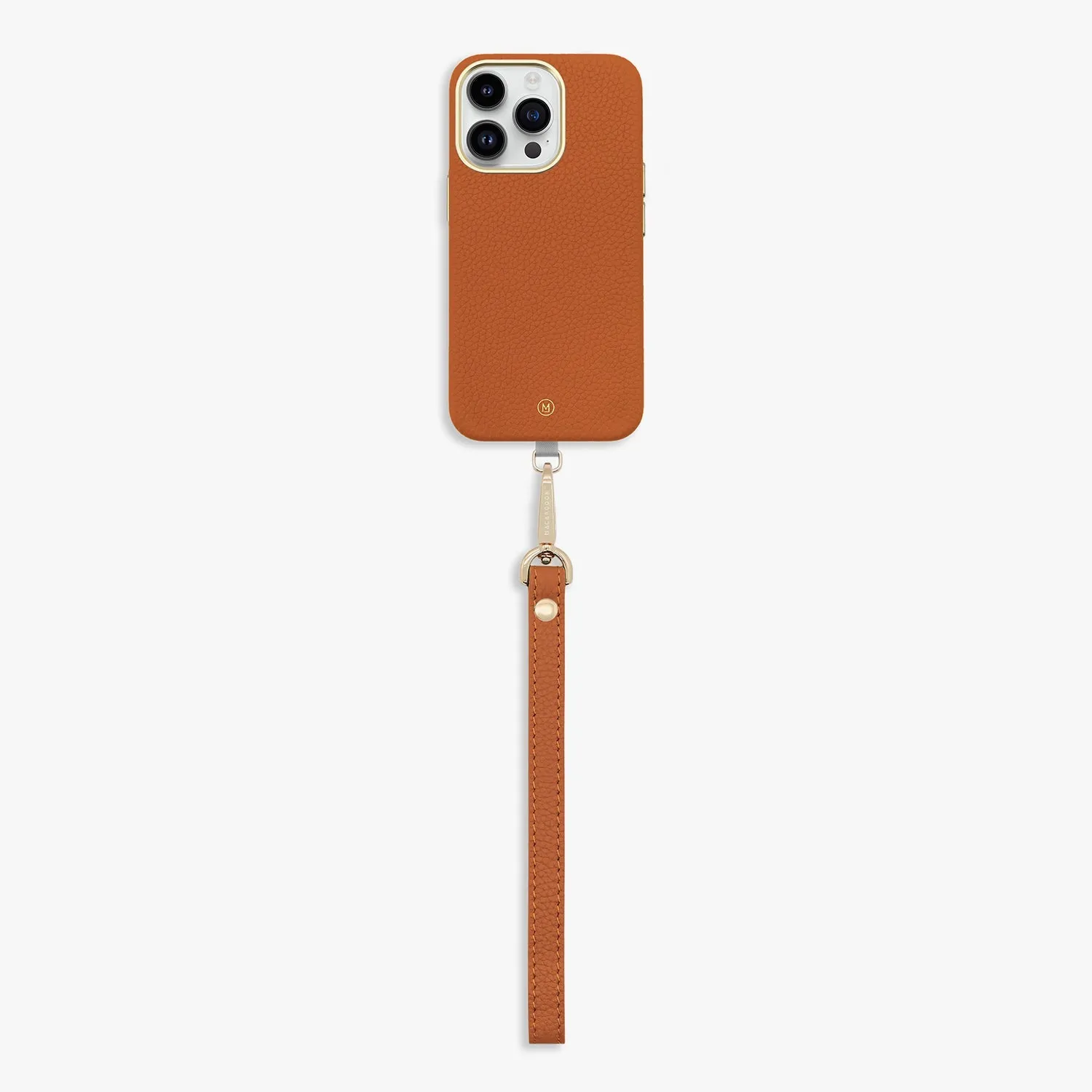 iPhone 16 Pro Max Leather MagSafe Case with Wrist Leather Strap