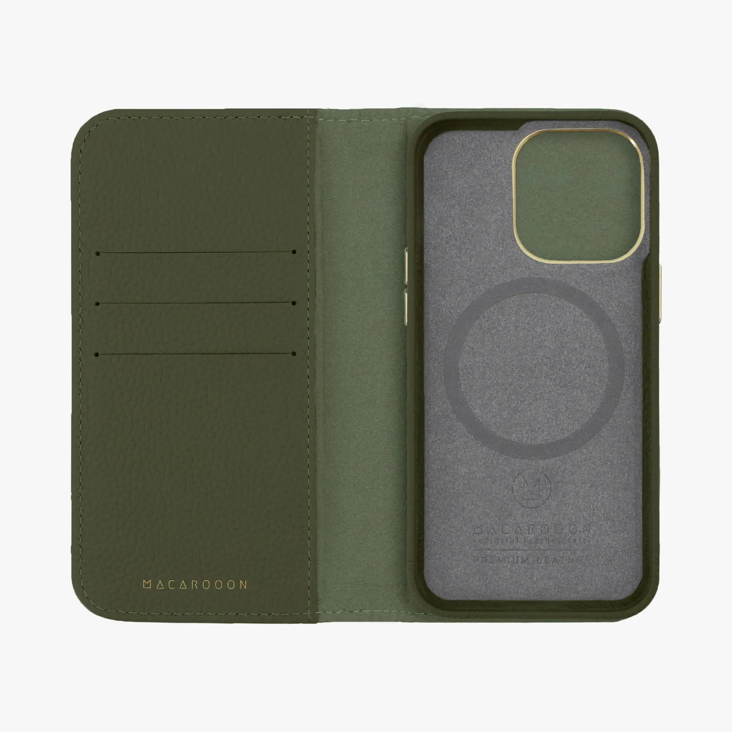 iPhone 16 Pro Max MagSafe Leather Flip Cover with Leather Case