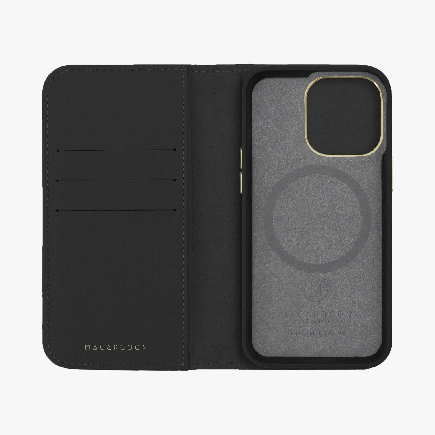 iPhone 16 Pro Max MagSafe Leather Flip Cover with Leather Case