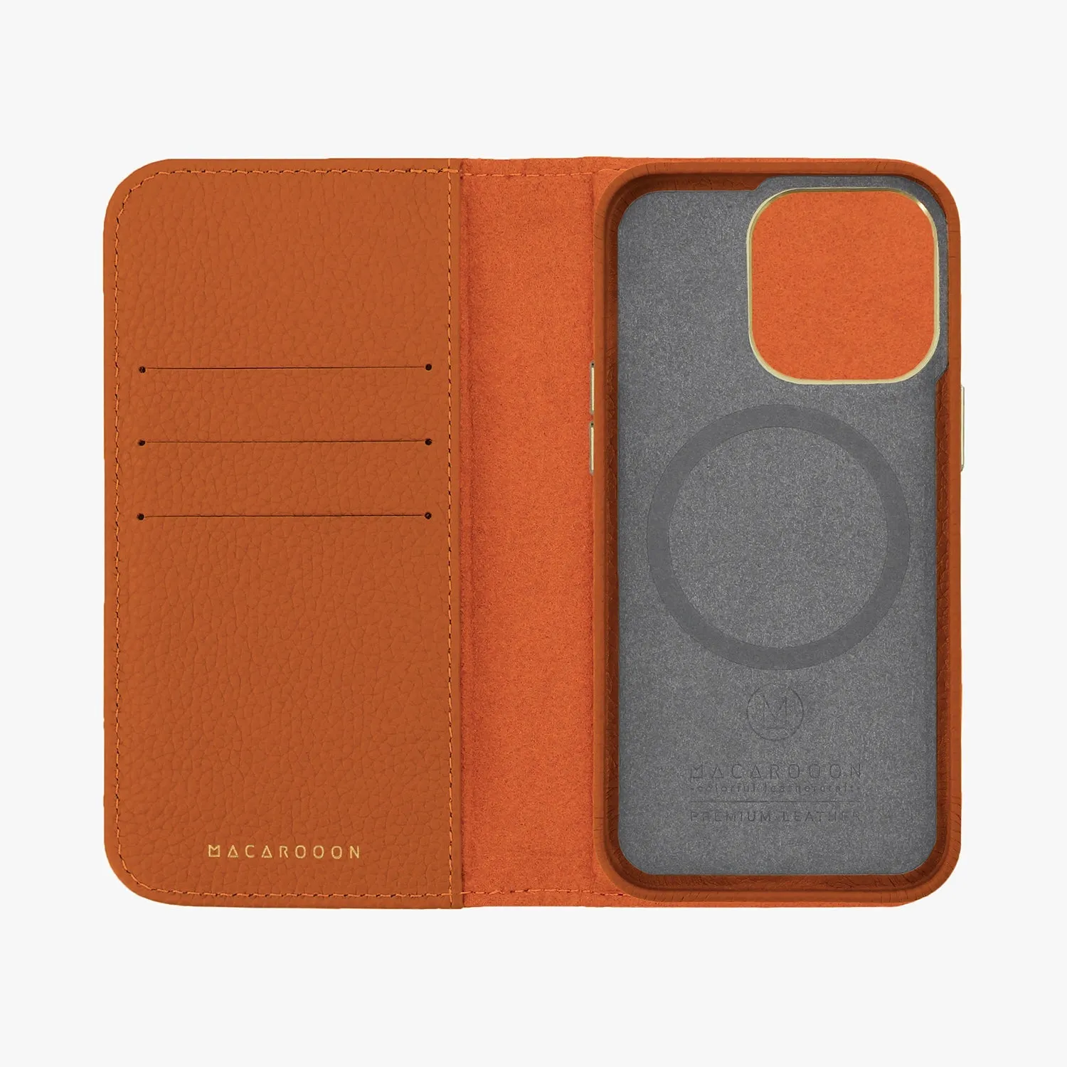 iPhone 16 Pro Max MagSafe Leather Flip Cover with Leather Case