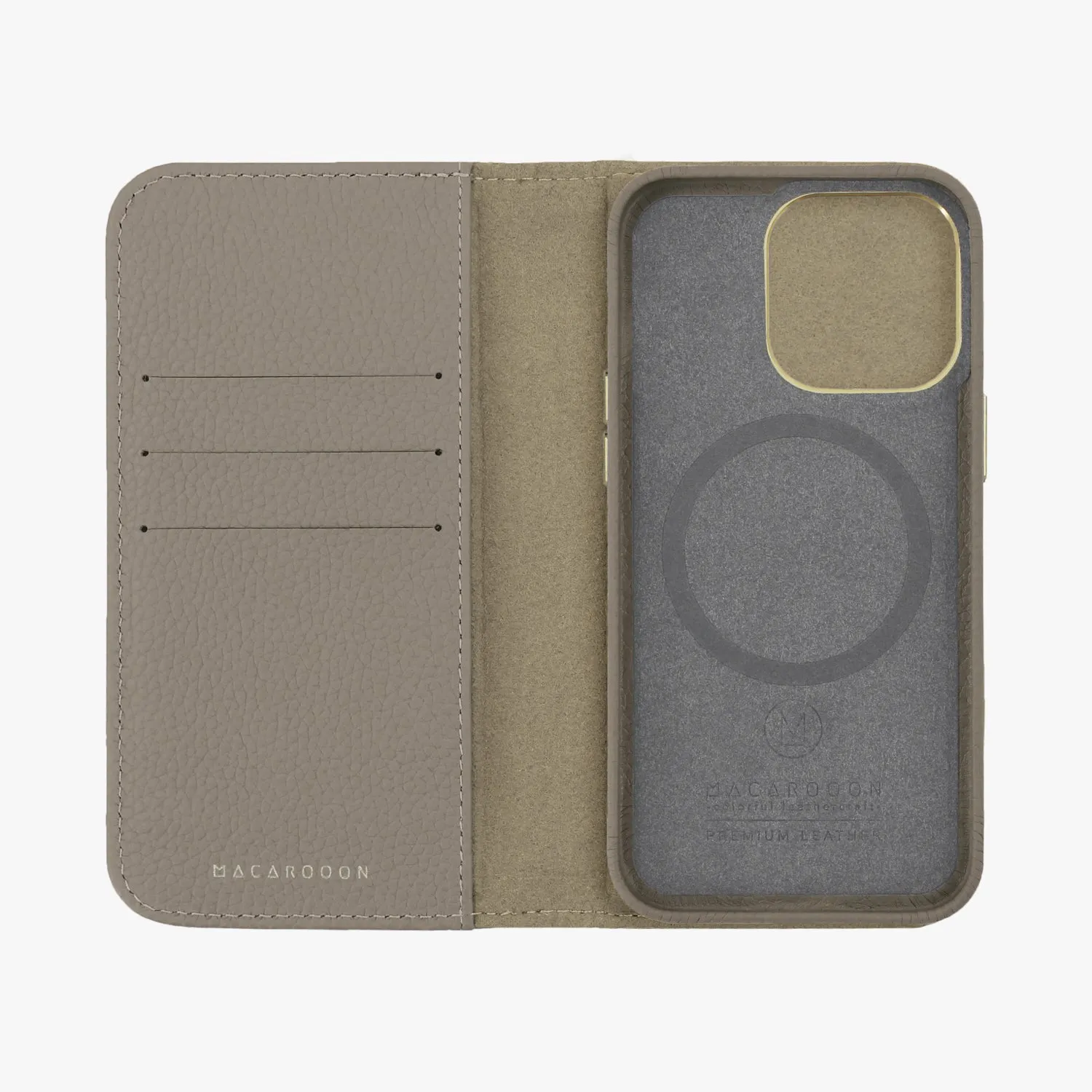 iPhone 16 Pro Max MagSafe Leather Flip Cover with Leather Case