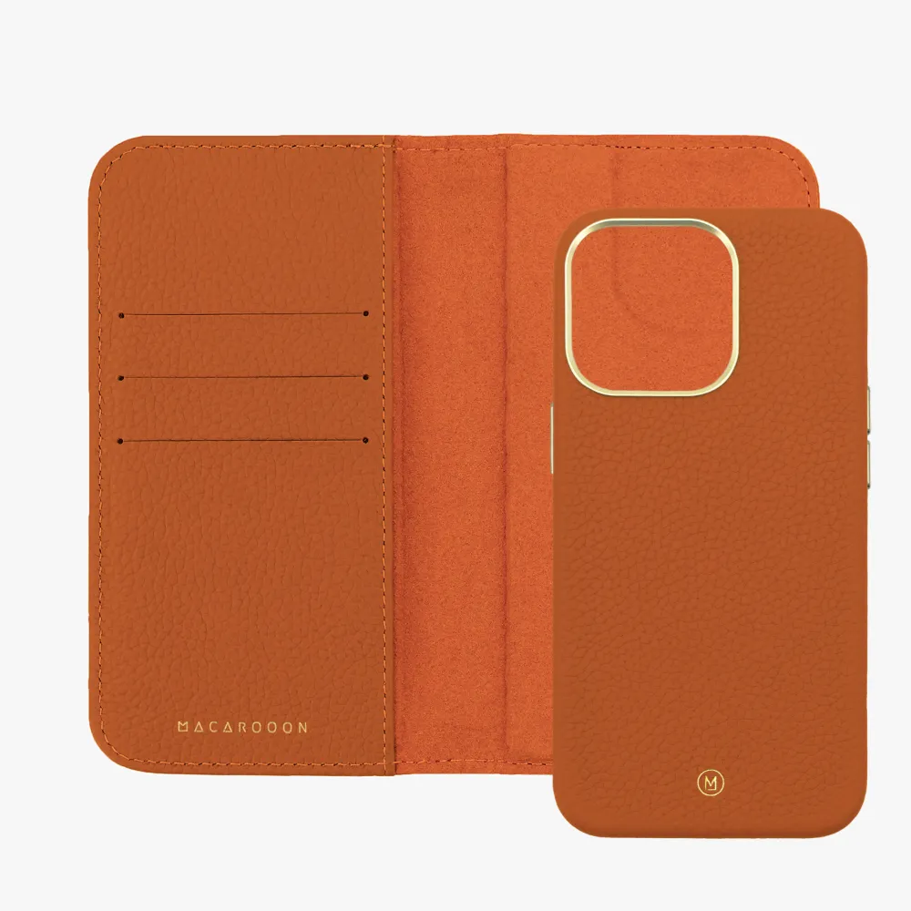 iPhone 16 Pro Max MagSafe Leather Flip Cover with Leather Case