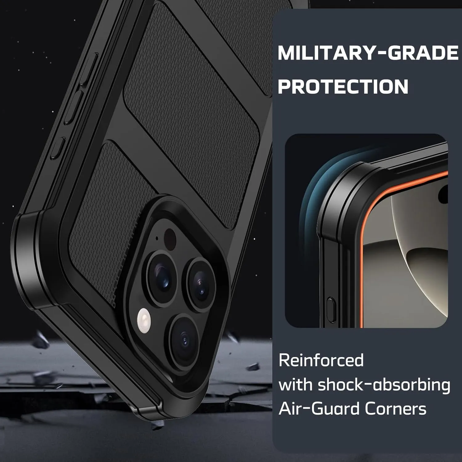 iPhone 16 Pro Military Drop Heavy Duty Protection Belt Clip Case