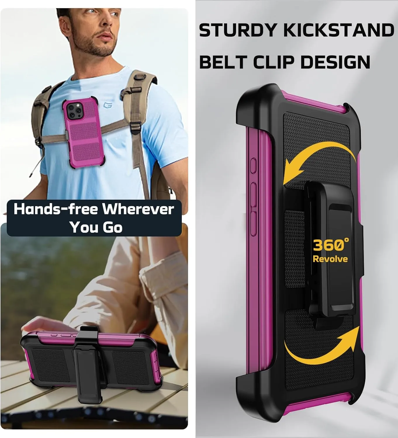 iPhone 16 Pro Military Drop Heavy Duty Protection Belt Clip Case