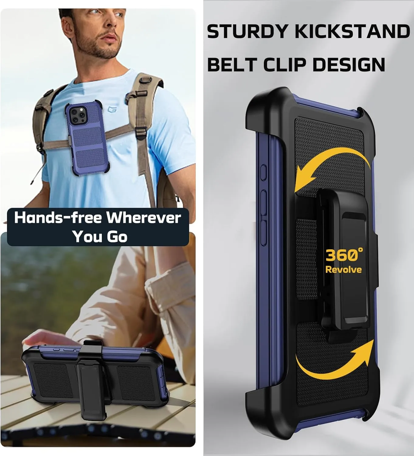 iPhone 16 Pro Military Drop Heavy Duty Protection Belt Clip Case